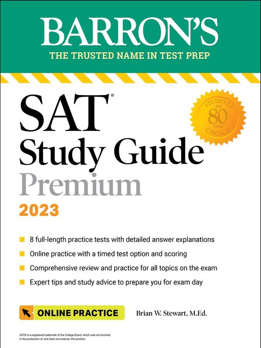 Title details for SAT Study Guide Premium, 2023 by Brian W. Stewart - Wait list